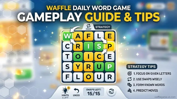 Waffle Daily Word Game Gameplay